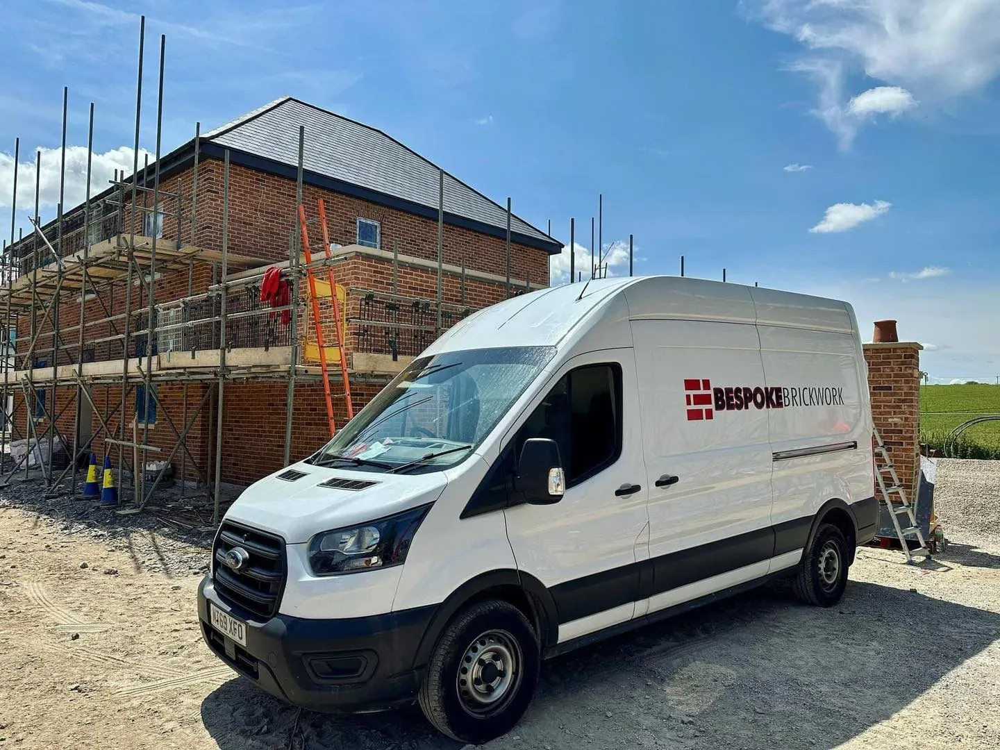 Bespoke Brickwork branded van on site in the North East